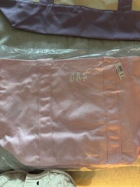 GAP Light Pink Canvas Tote Bag with White Logo